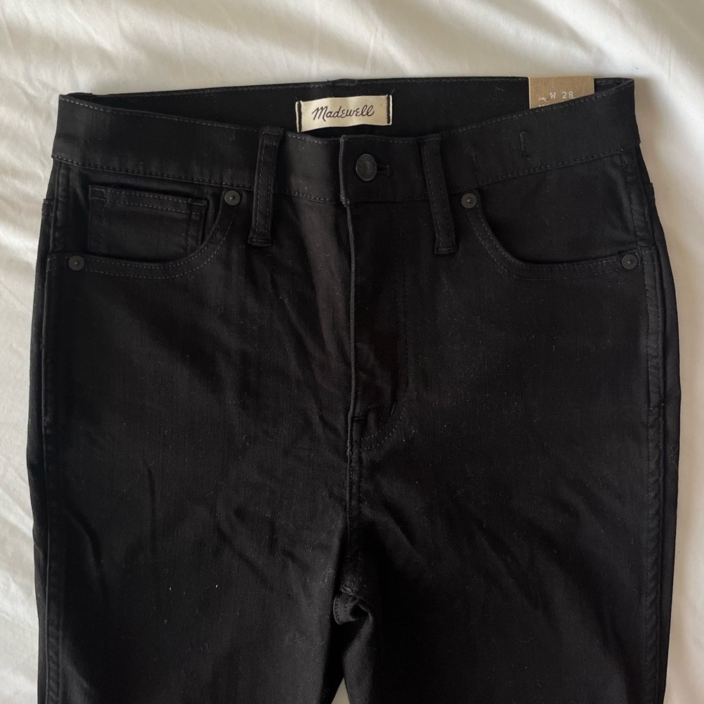 NWT Madewell 10” hi rise skinny jeans black size 28
